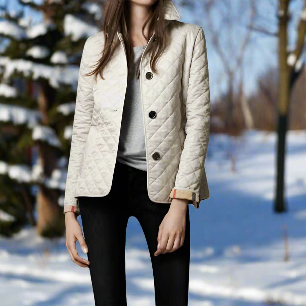 Chaqueta chic en mezcla de seda y algodón para mujer