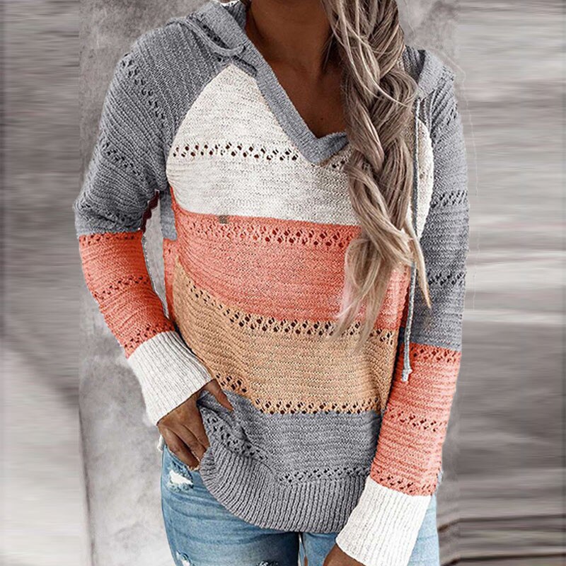 Tayla - Cómoda sudadera con capucha de patchwork para mujer