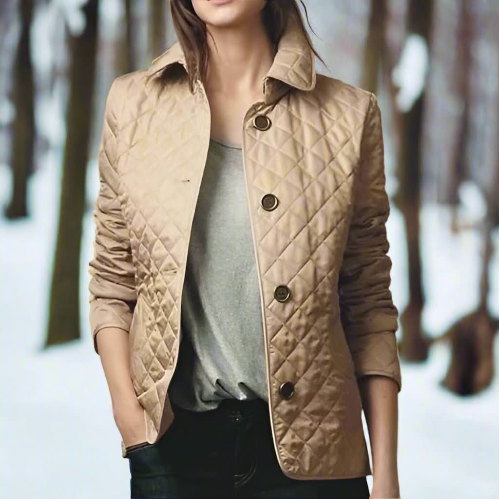 Chaqueta chic en mezcla de seda y algodón para mujer