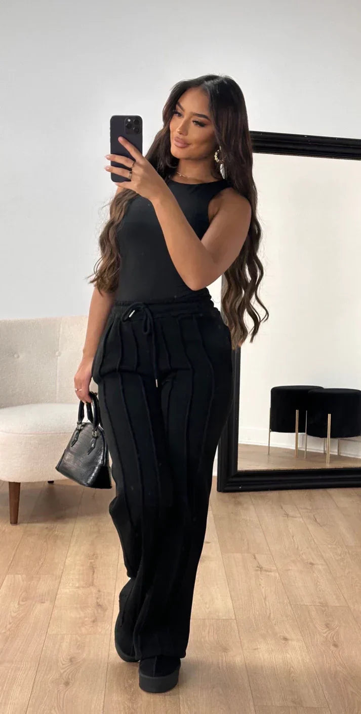 Margarieta - Pantalones casuales con perneras anchas para mujer