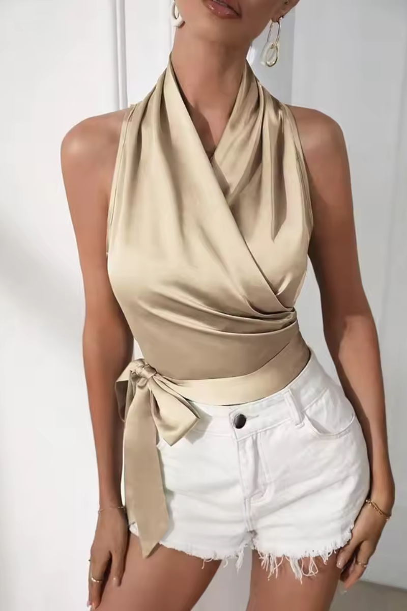 Jazmín | Elegante Sexy Encaje Envuelto Sin Mangas