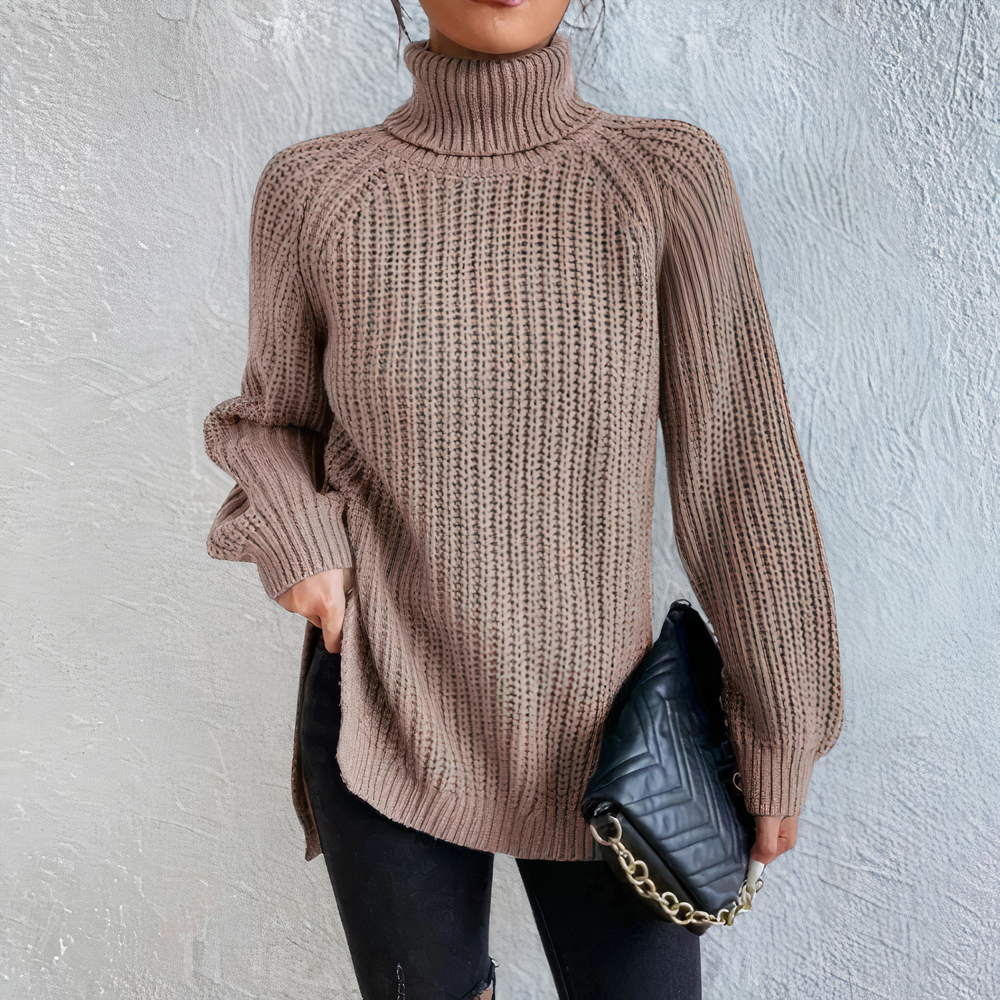 Elegante jersey de punto con cuello alto | Kaliyah