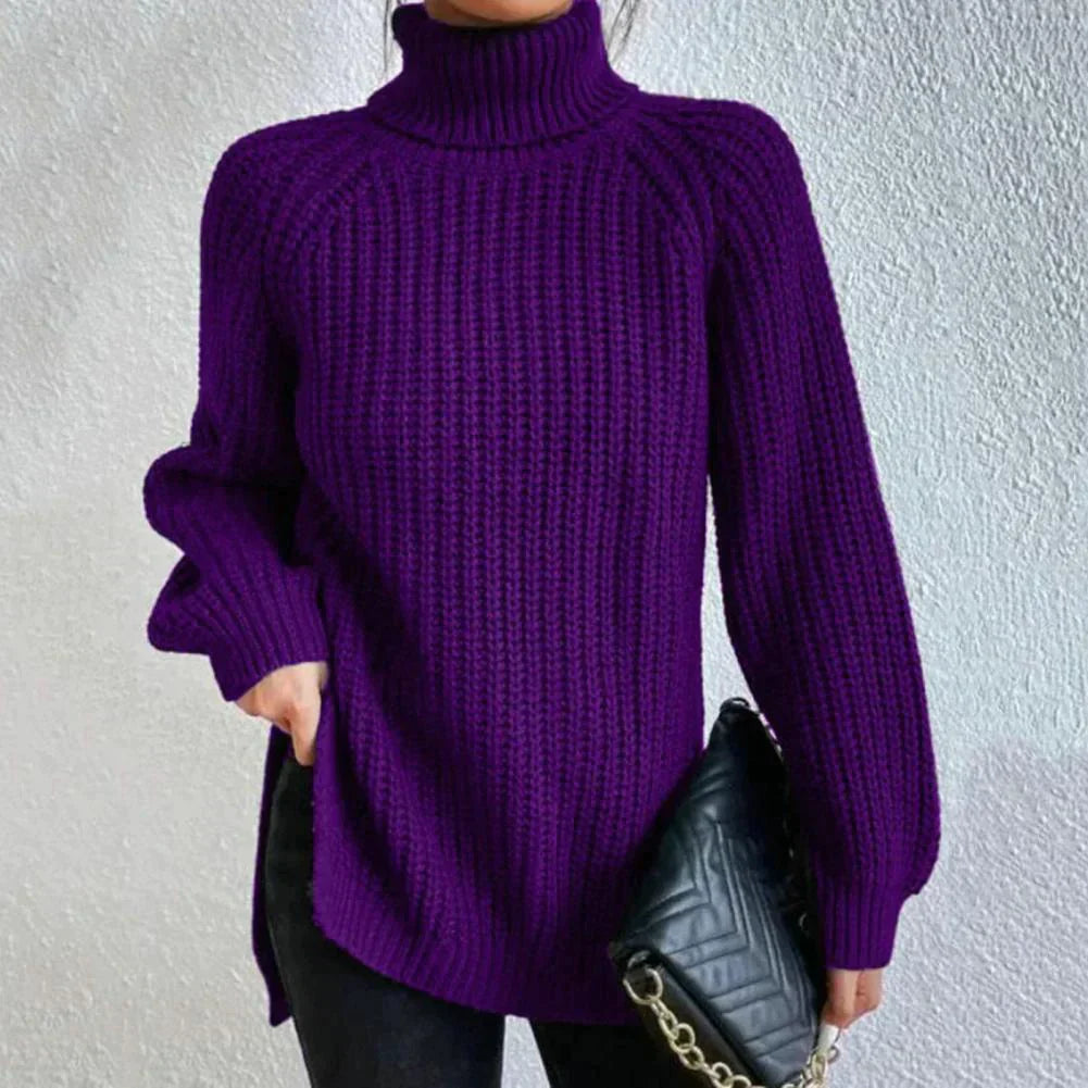 Elegante jersey de punto con cuello alto | Kaliyah