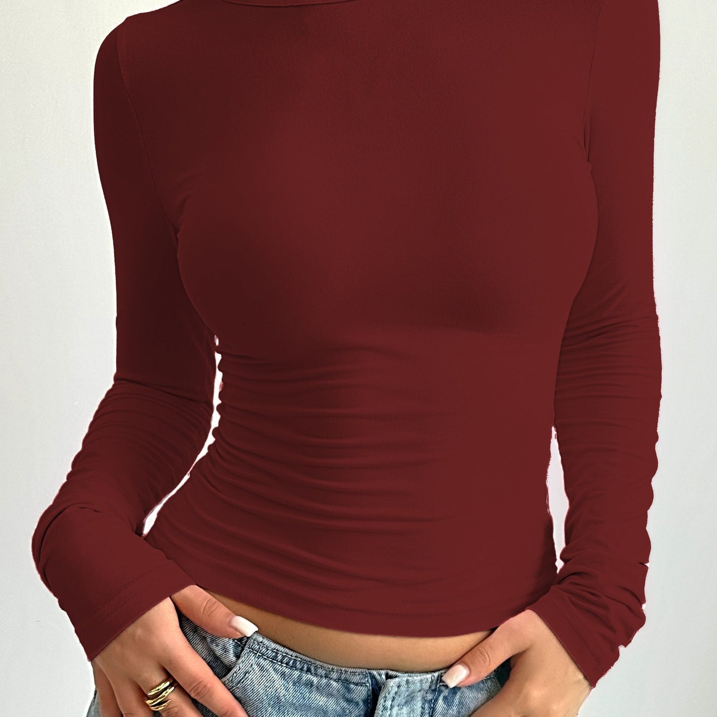 Camiseta en mezcla de algodón - Cuello redondo y forma flexible