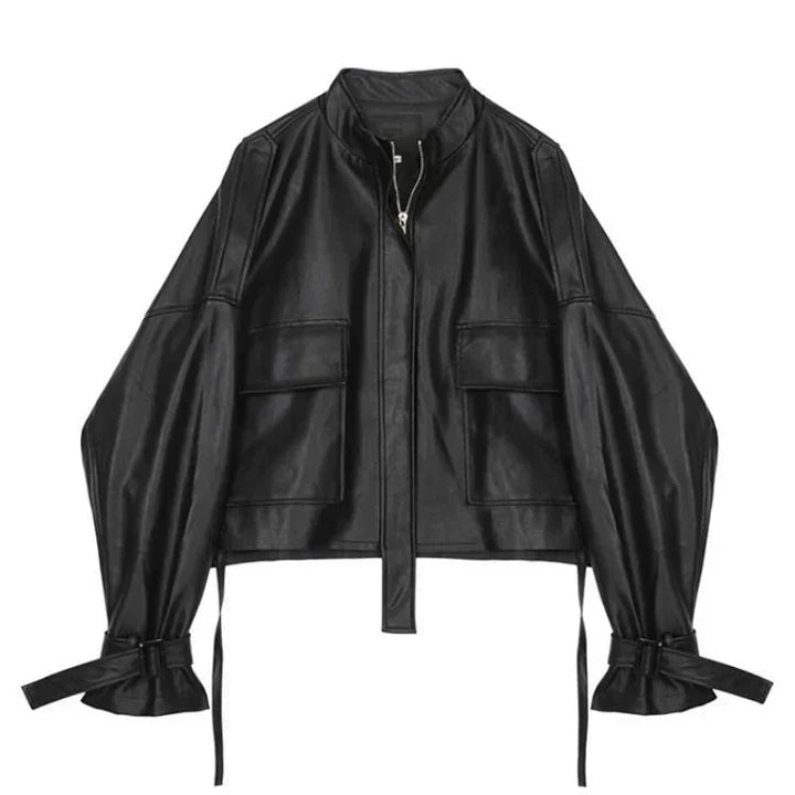 Kulta | chaqueta de cuero para mujer con corte a la caja