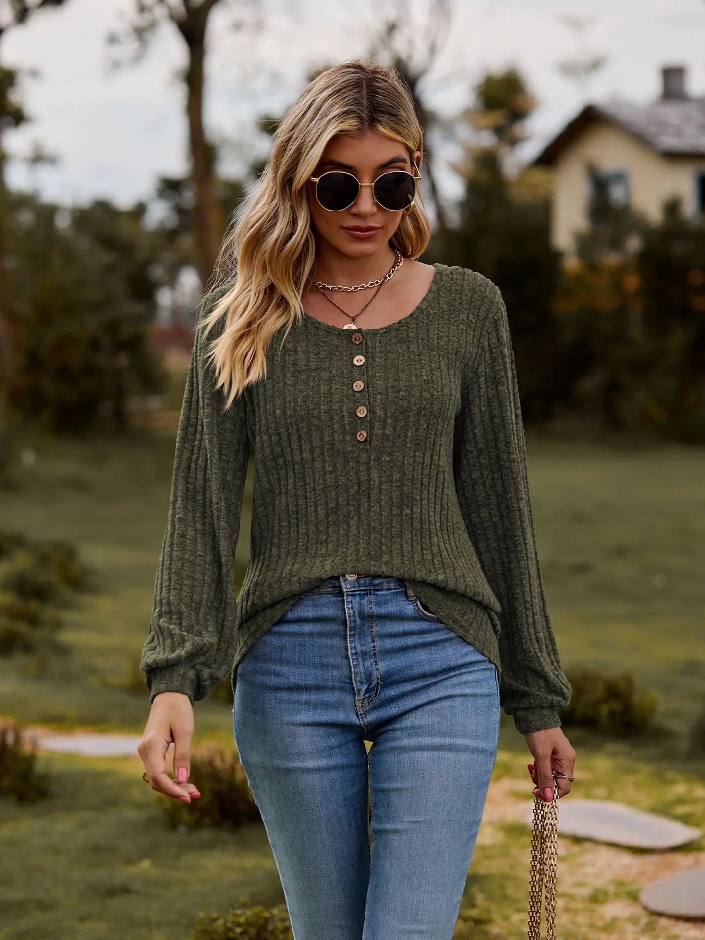 Elegante top de manga larga para mujer | Lalaine