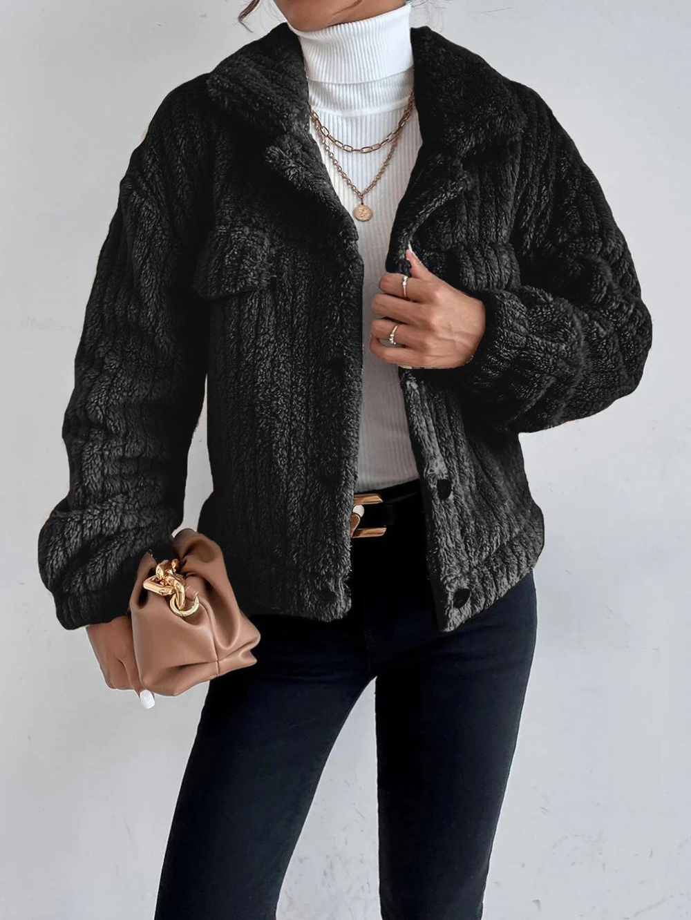 Chaqueta de felpa gruesa para mujer | Leila