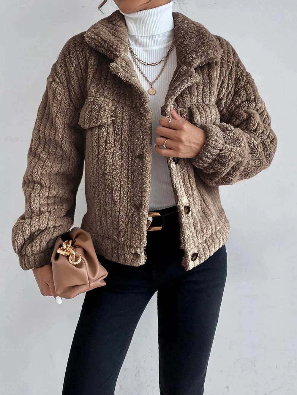 Chaqueta de felpa gruesa para mujer | Leila