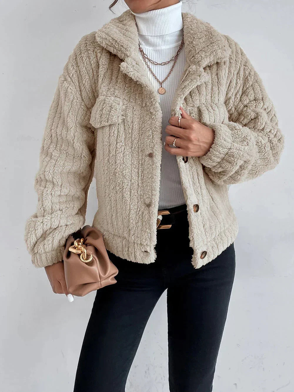 Chaqueta de felpa gruesa para mujer | Leila