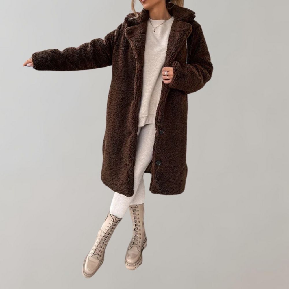 Chaqueta Teddy Larga para Mujer | Blanca | Calentita y a la moda