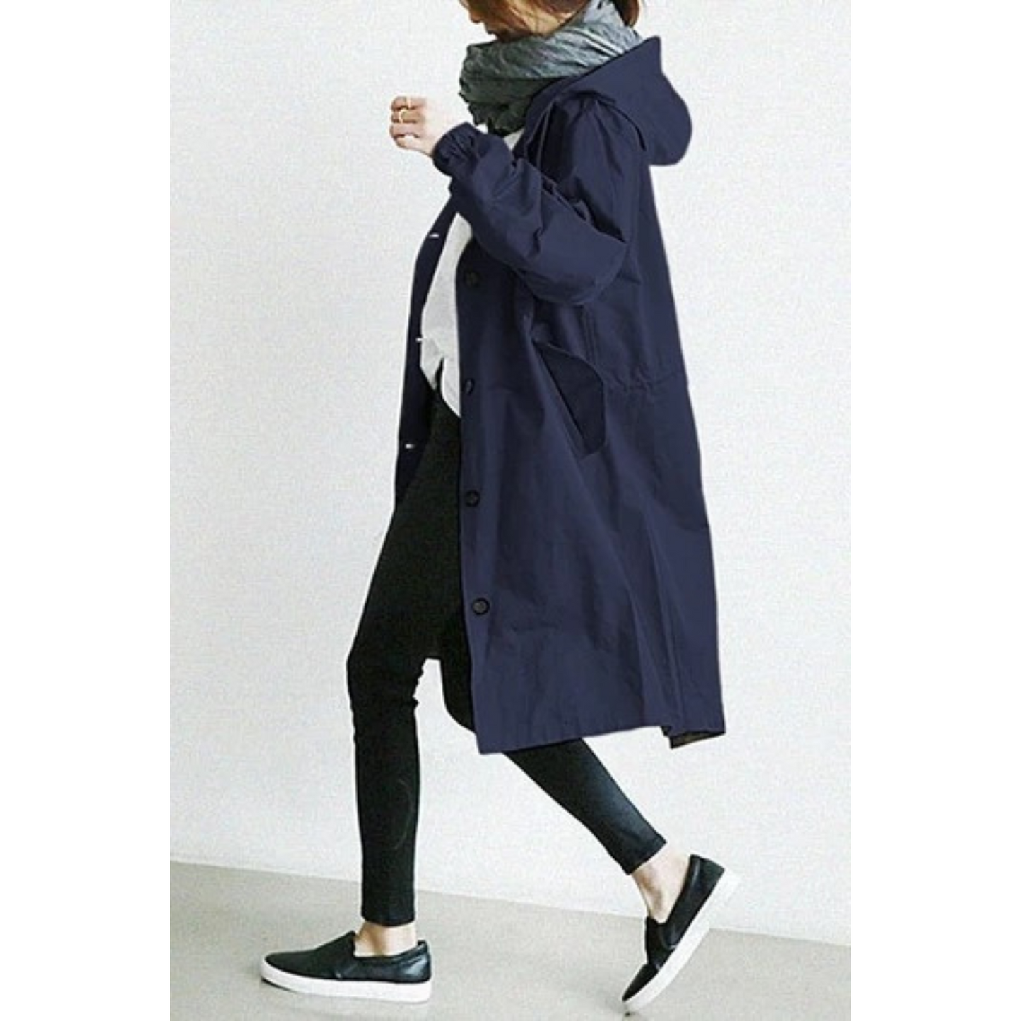 Gabardina larga para mujer