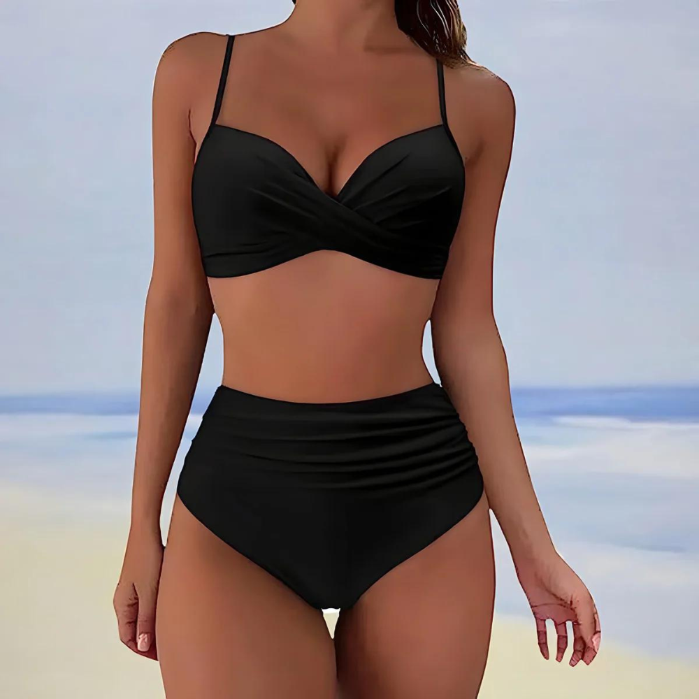 Luna | Elegante bikini de cintura alta