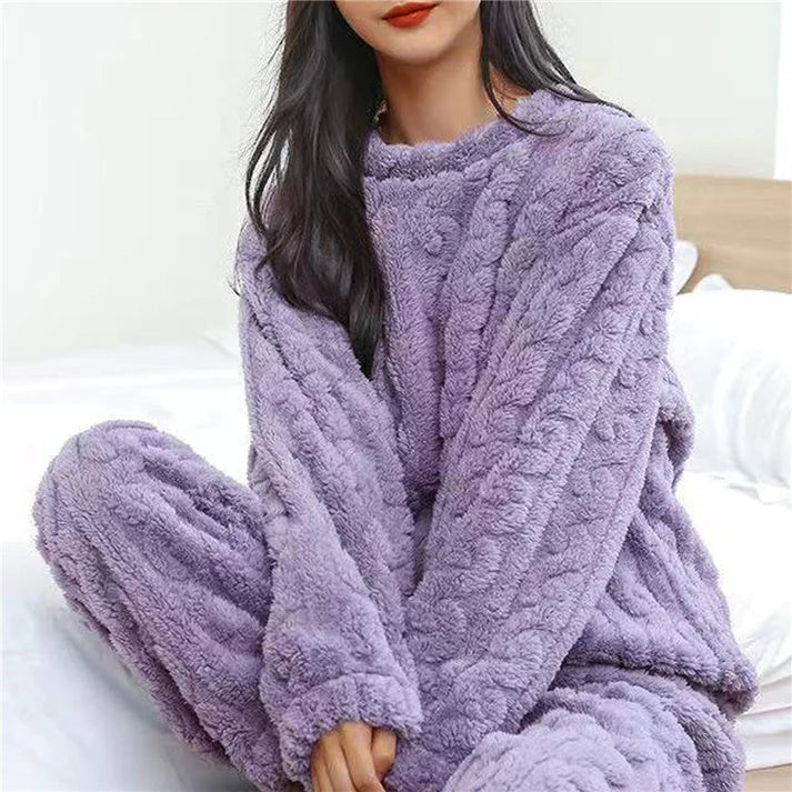 Conjunto de pijama de forro polar para mujer