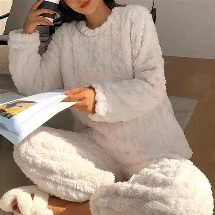 Conjunto de pijama de forro polar para mujer