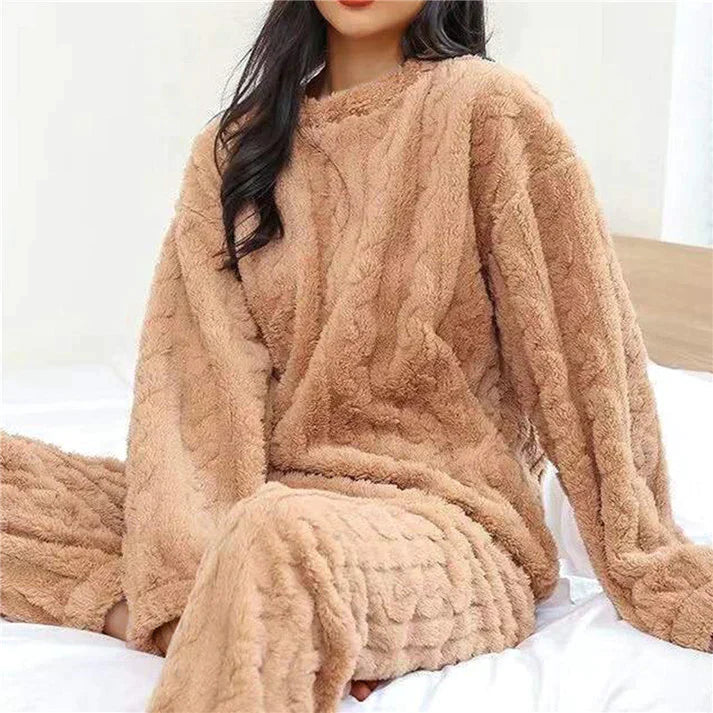 Conjunto de pijama de forro polar para mujer