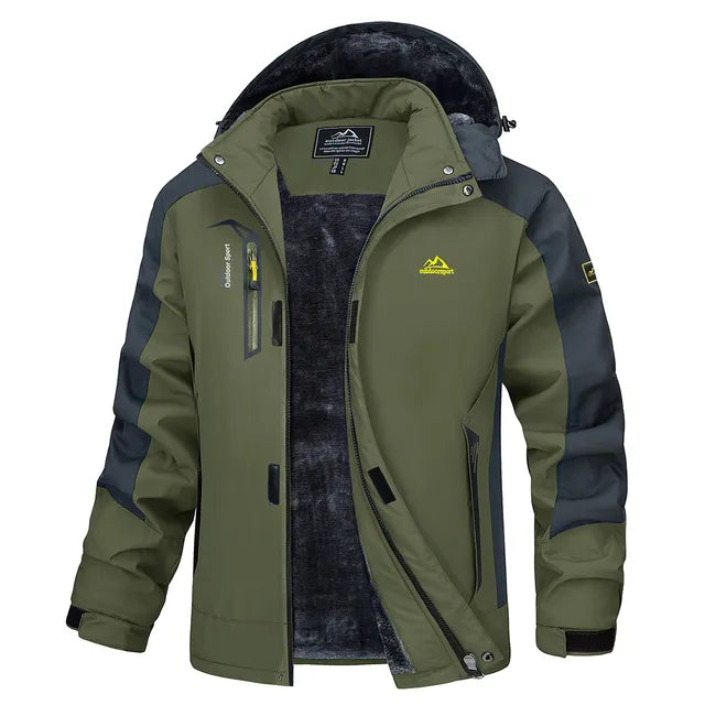 Chaqueta de invierno cálida y gruesa con pelo para hombre | Perfecta para actividades al aire libre