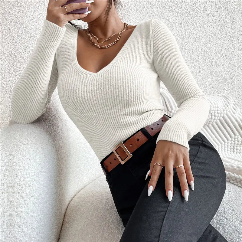 Ulrikaa Sweater | Jersey de punto con cuello en V para mujer