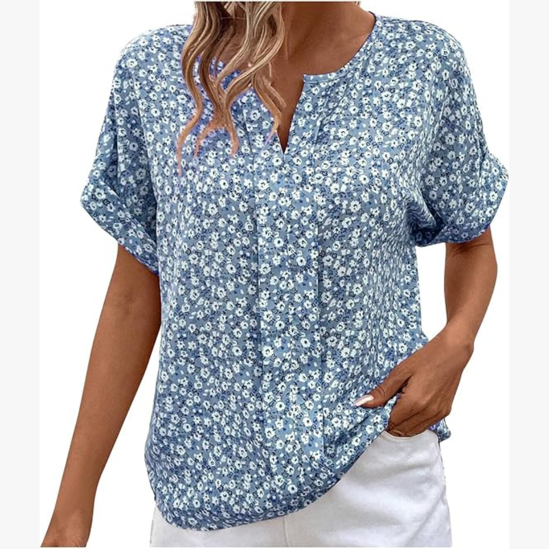 Blusa de mujer con estampado floral vintage