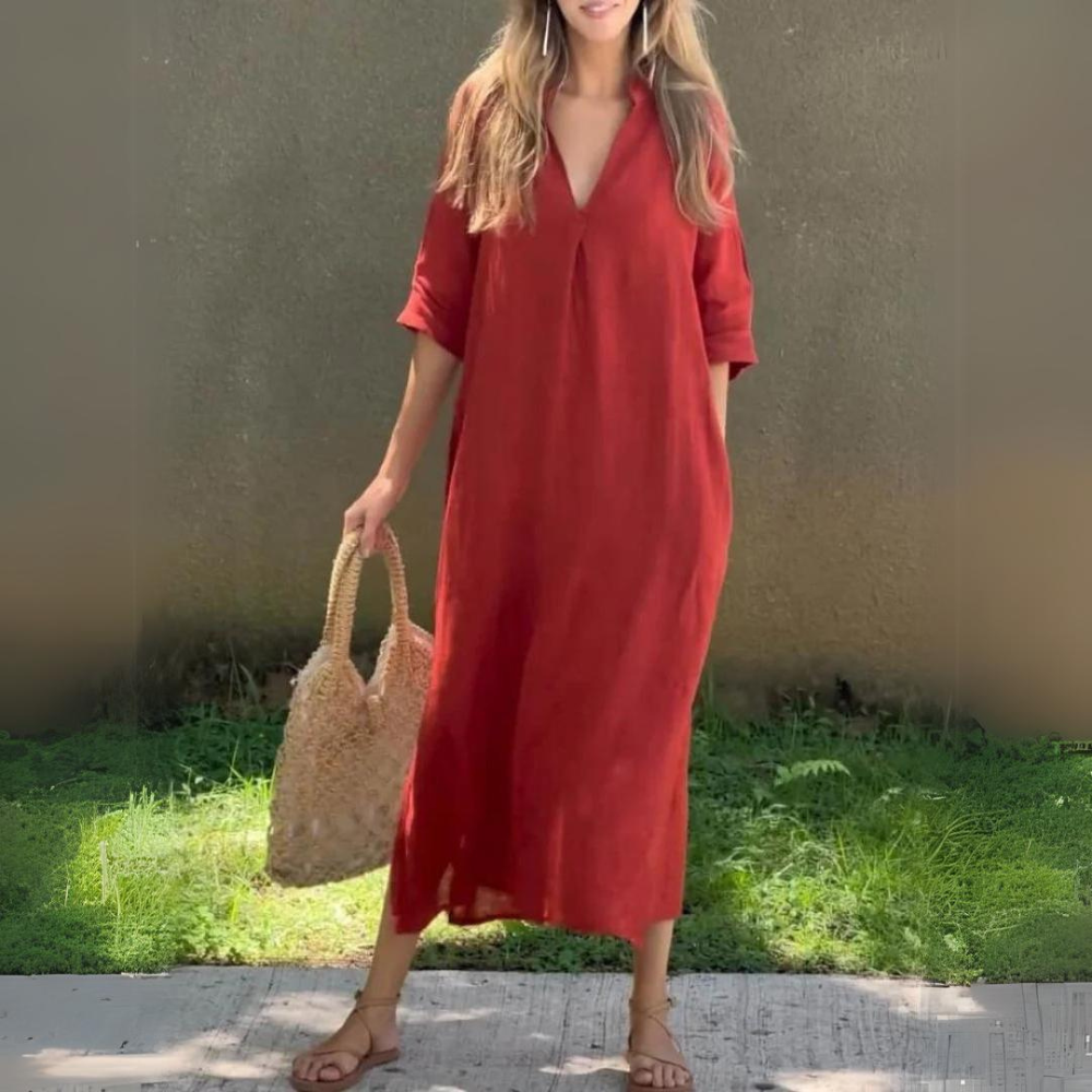 Fabienne | Elegante vestido con escote en pico