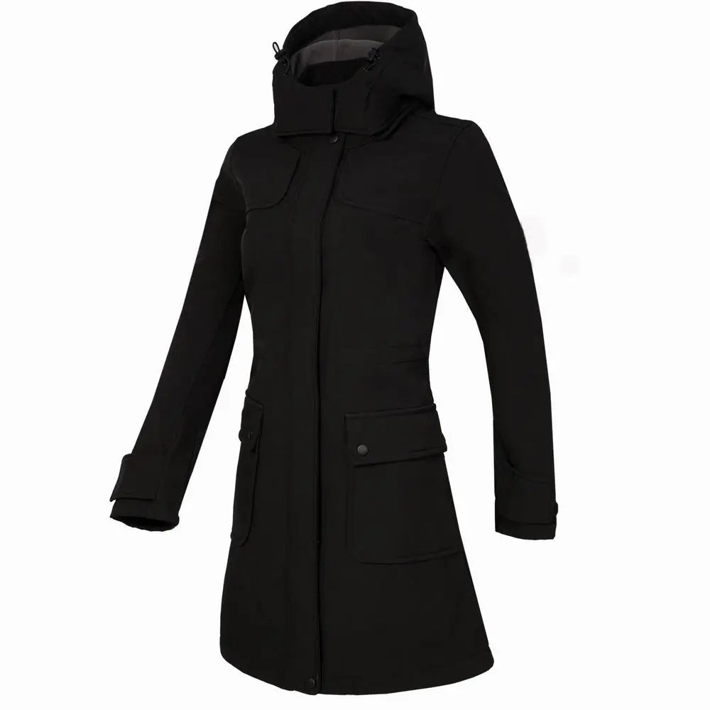 Chaqueta larga impermeable con capucha para mujer | Perfecta para actividades al aire libre