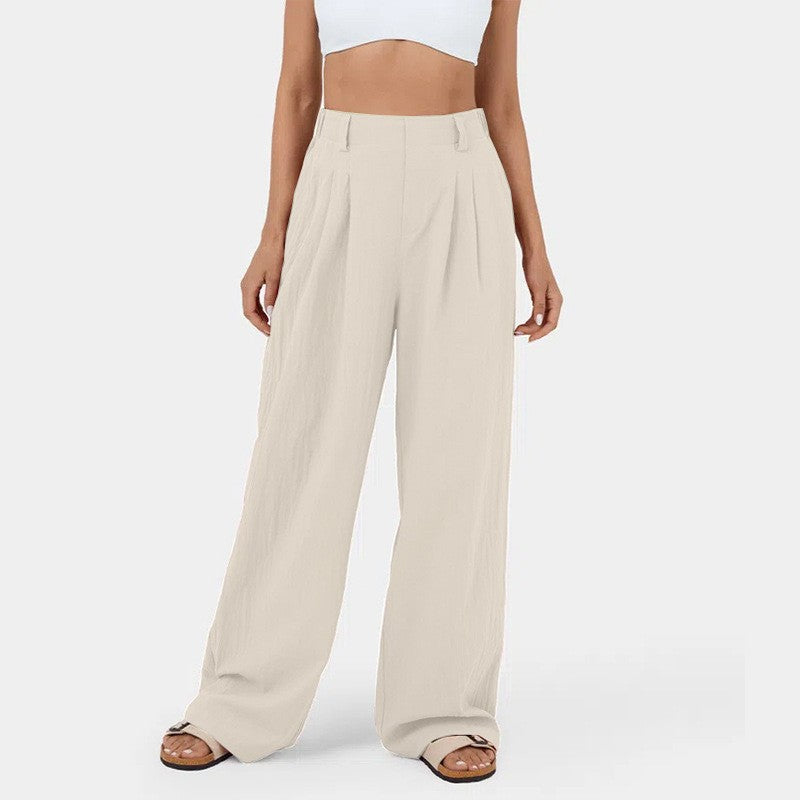 Pantalones rectos de talle alto para mujer