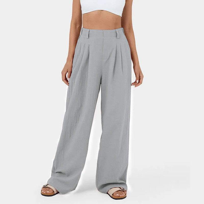 Pantalones rectos de talle alto para mujer