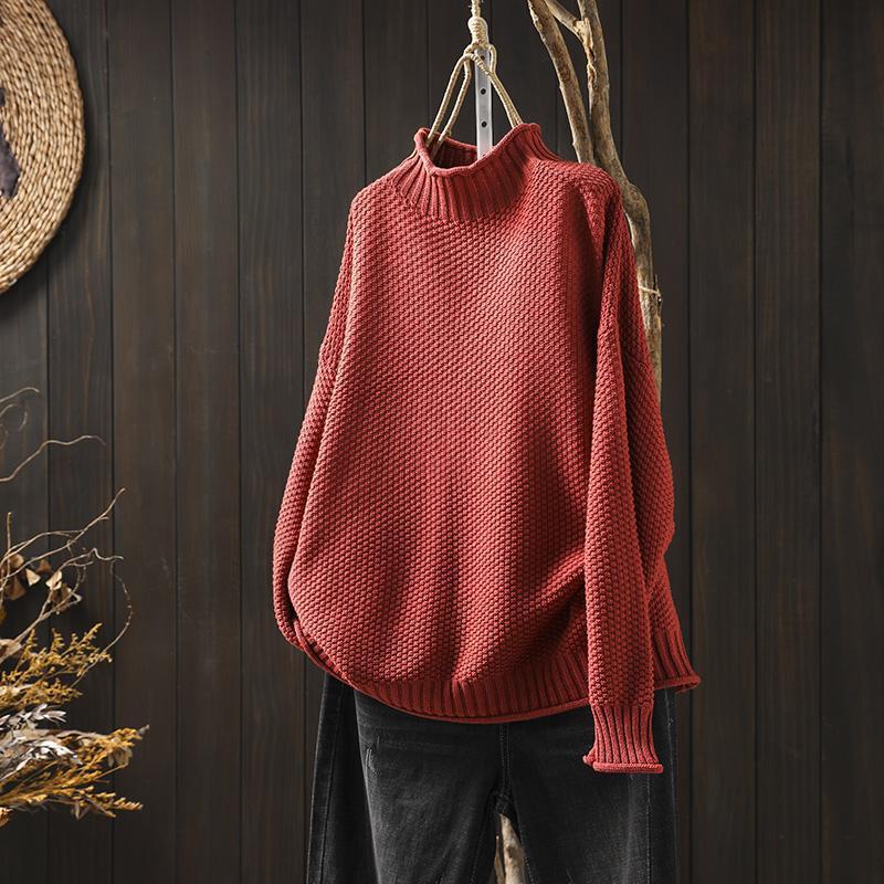Jersey de punto con escote alto para mujer