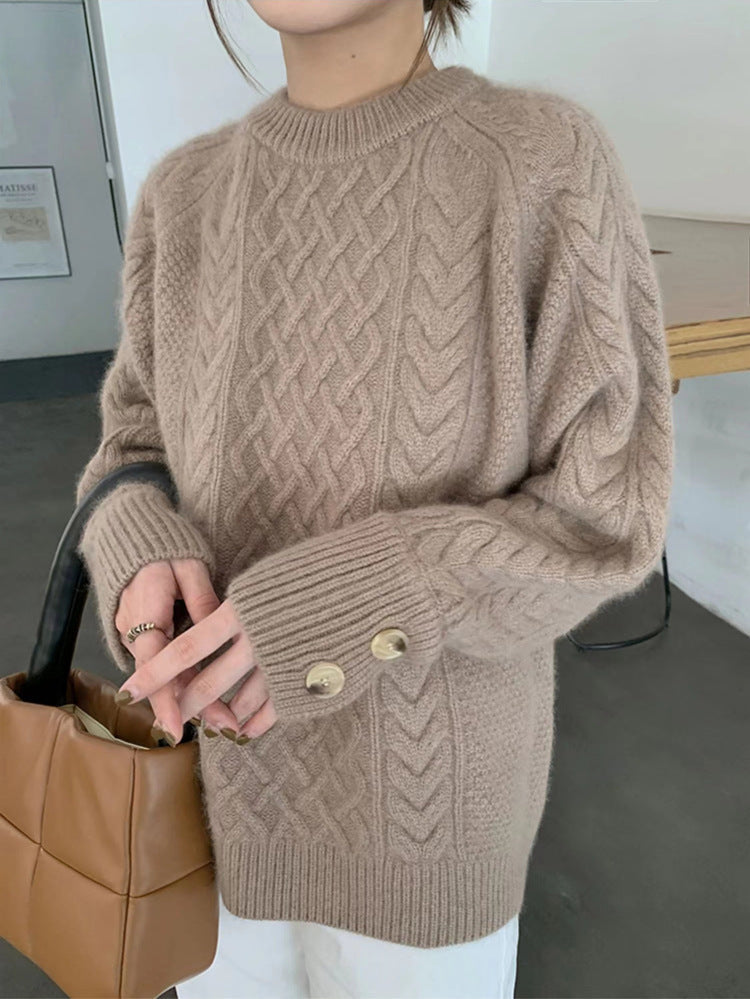 Jersey de mujer con botones gruesos