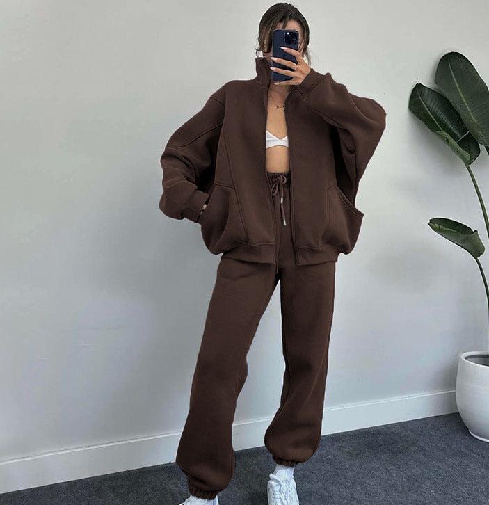 Elisa | Conjunto de chaqueta con cremallera y pantalón de jogging con cordón de ajuste