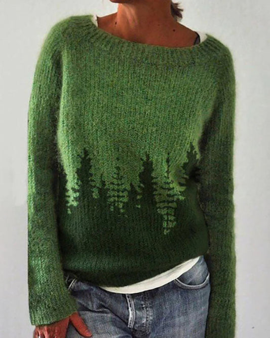 Jersey de mujer con estampado de bosque