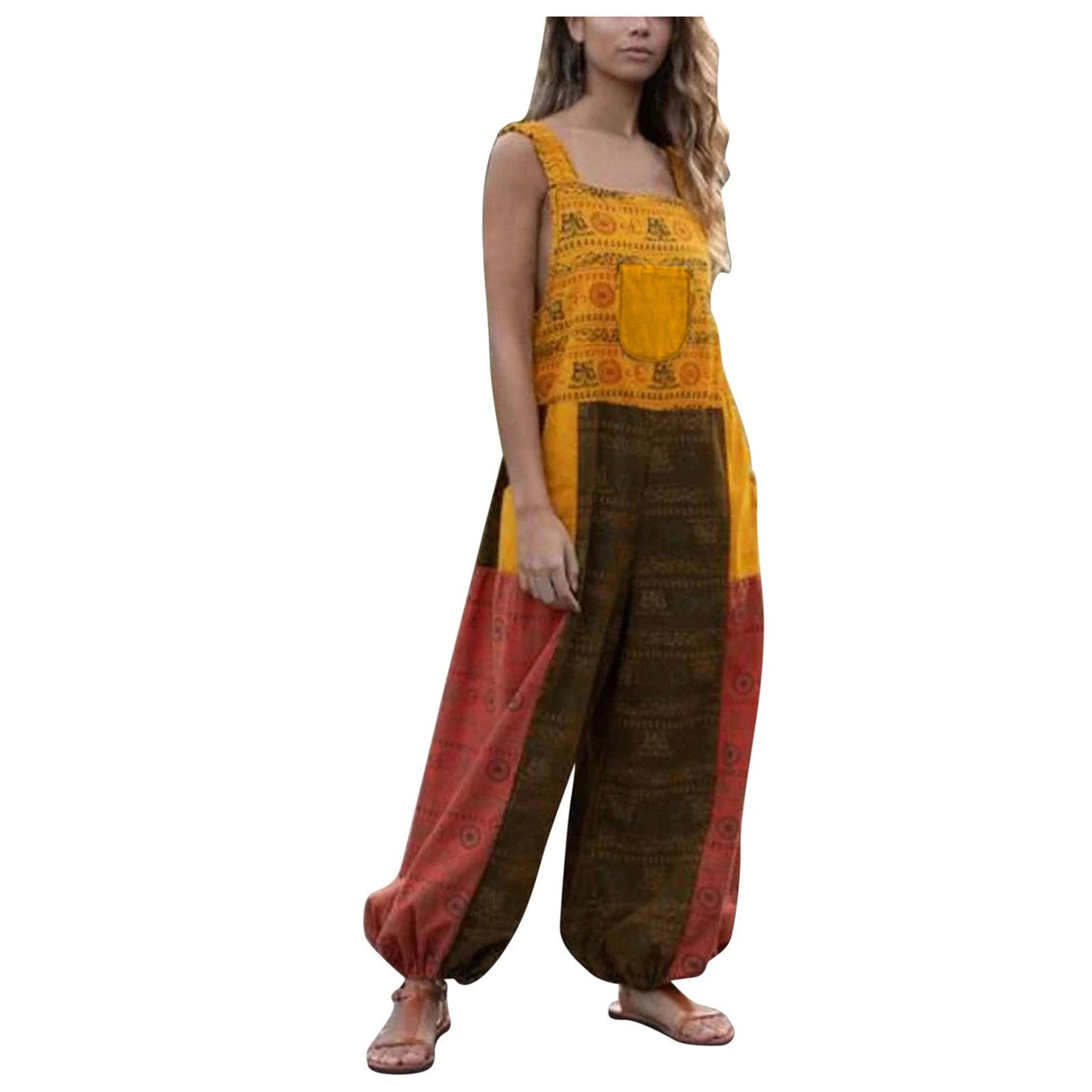 Mono holgado con bolsillos tipo bandolera para ropa casual #x008d_as