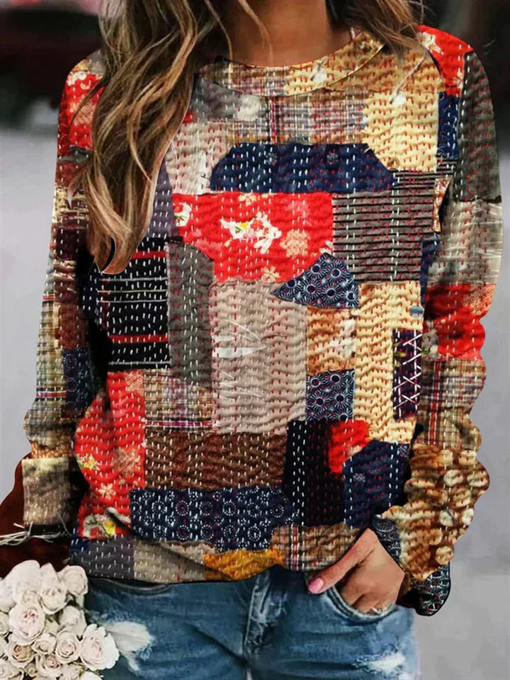 Jersey de lana estampado para mujer