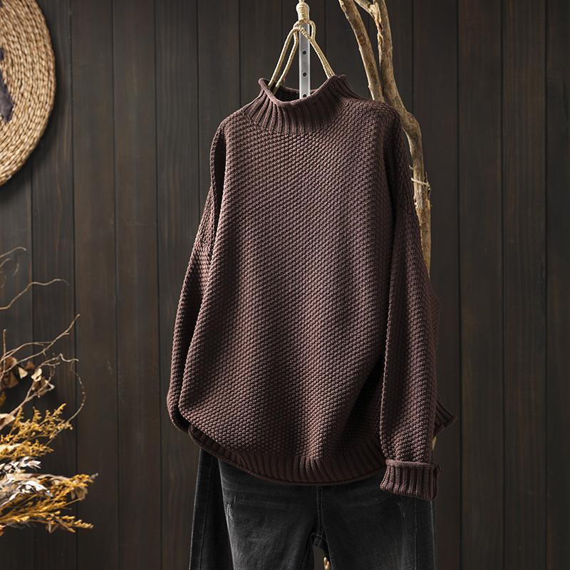 Jersey de punto con escote alto para mujer