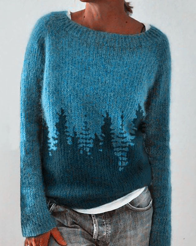 Jersey de mujer con estampado de bosque