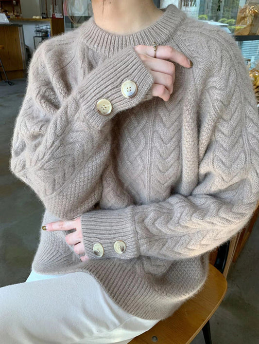 Jersey de mujer con botones gruesos