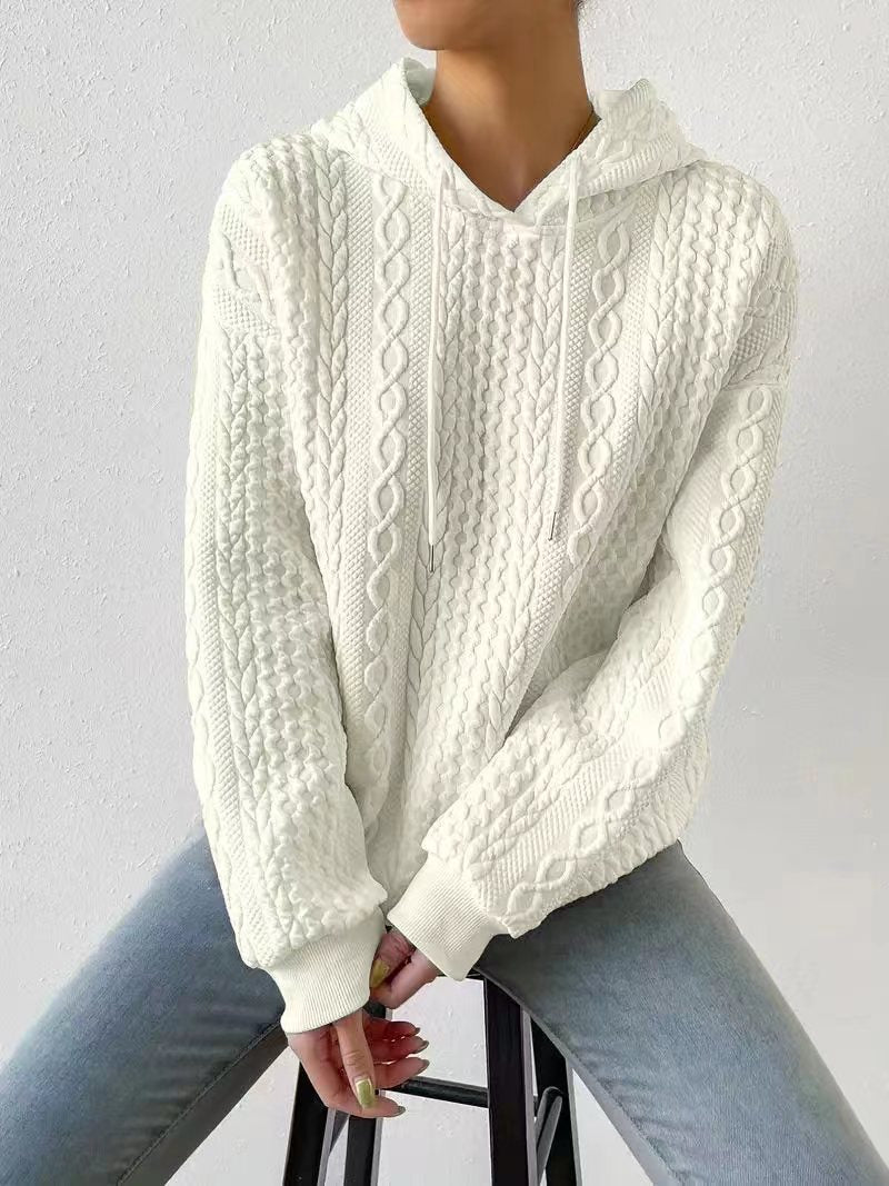 Jersey con capucha de manga larga para mujer
