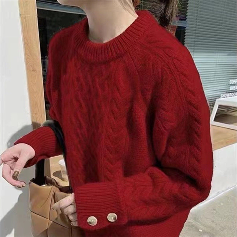 Jersey de mujer con botones gruesos