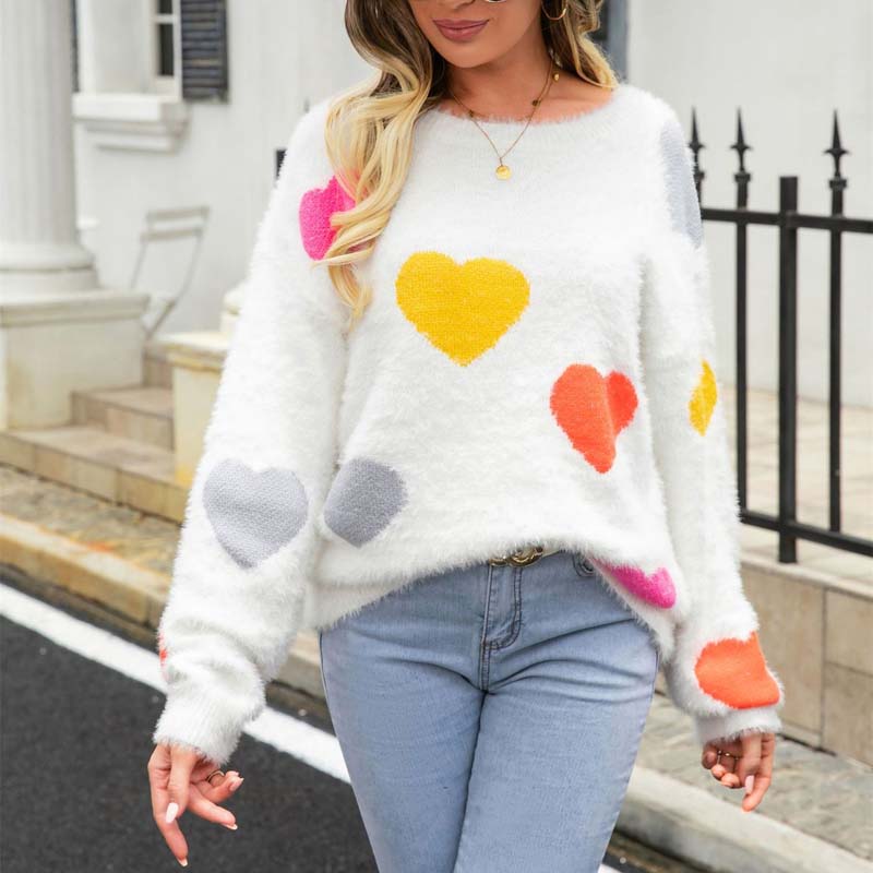 Wimka Sweater | Jersey de punto con estampado de corazones para mujer