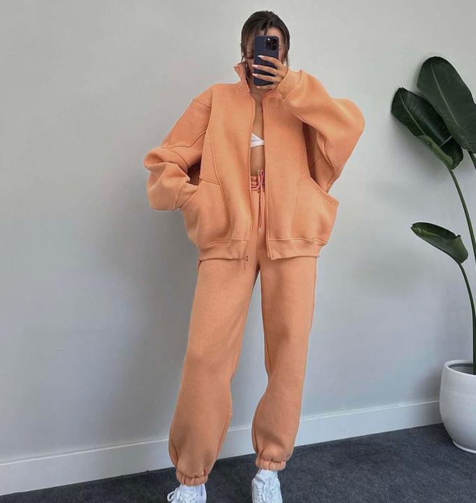Elisa | Conjunto de chaqueta con cremallera y pantalón de jogging con cordón de ajuste