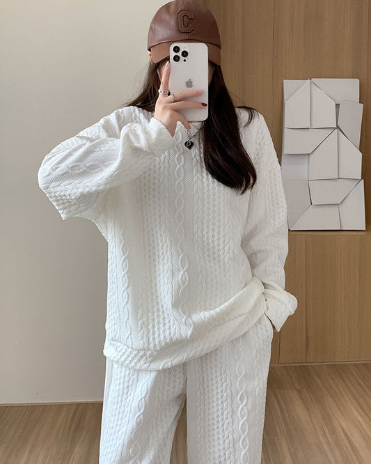 Jersey de dos piezas de manga larga y pantalón de mujer