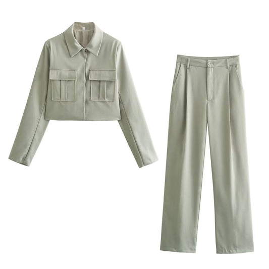 Eira - Traje de chaqueta informal para mujer con bolsillos