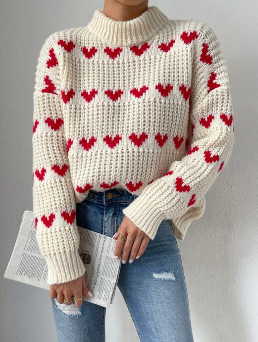Jersey de mujer de medio cuello y corte holgado