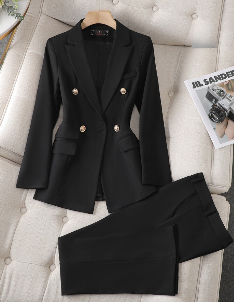 Kounie - Elegante conjunto de blazer y pantalón para mujer