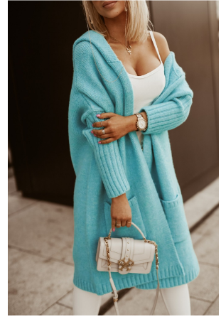 Elegante chaqueta de punto larga para mujer
