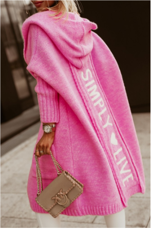 Elegante chaqueta de punto larga para mujer