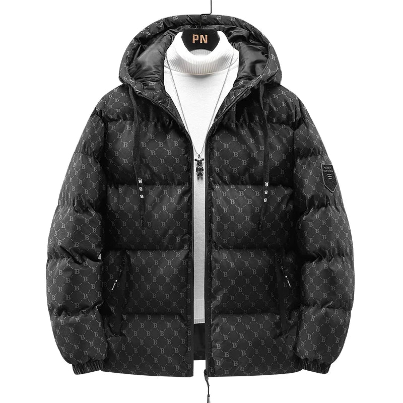 ROBERT | Chaqueta de algodón con estampado de letras por toda la prenda