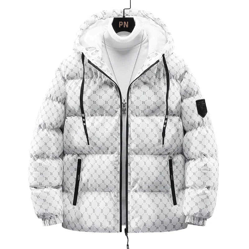 ROBERT | Chaqueta de algodón con estampado de letras por toda la prenda