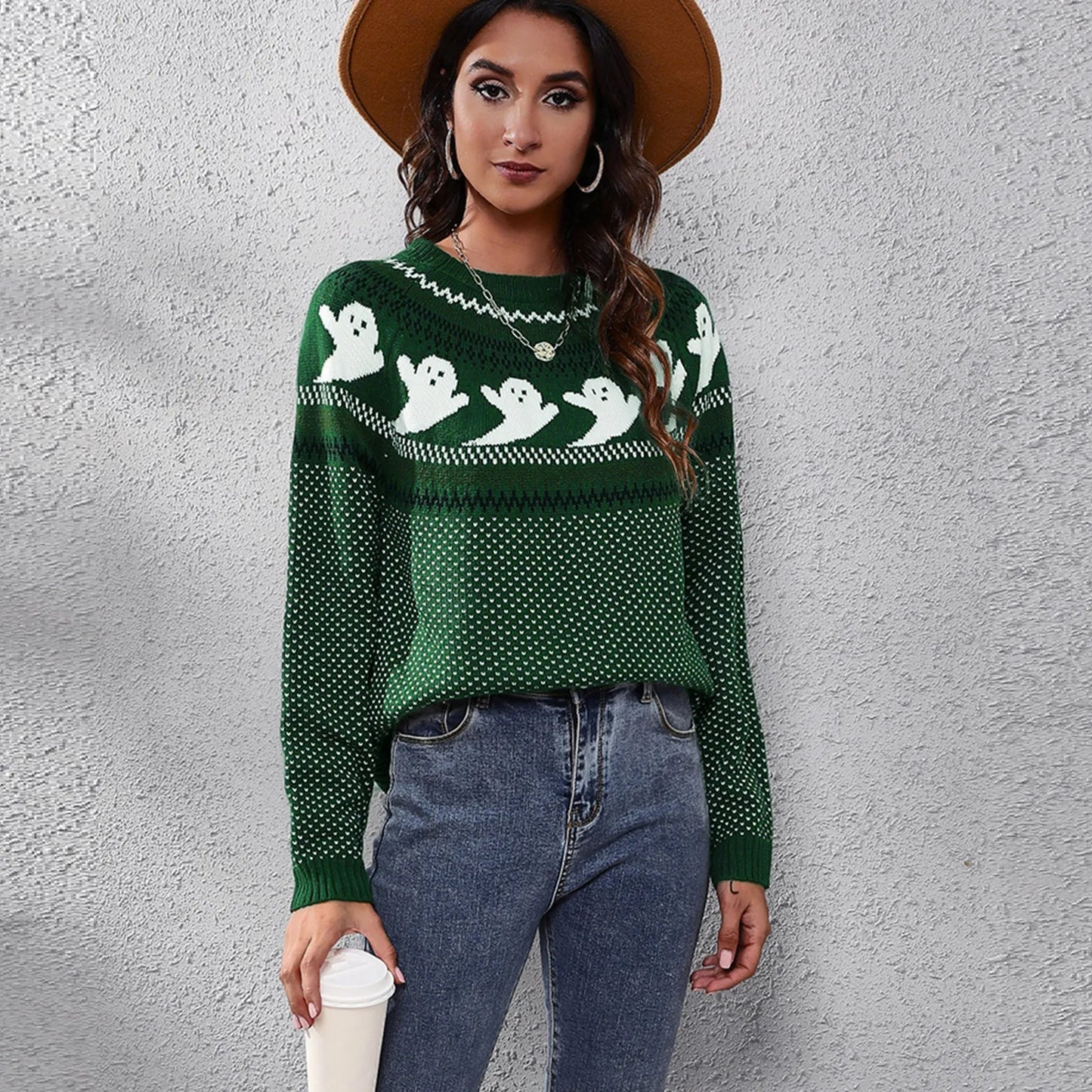 Heidi moda | vintage jersey de Halloween fantasma para las mujeres