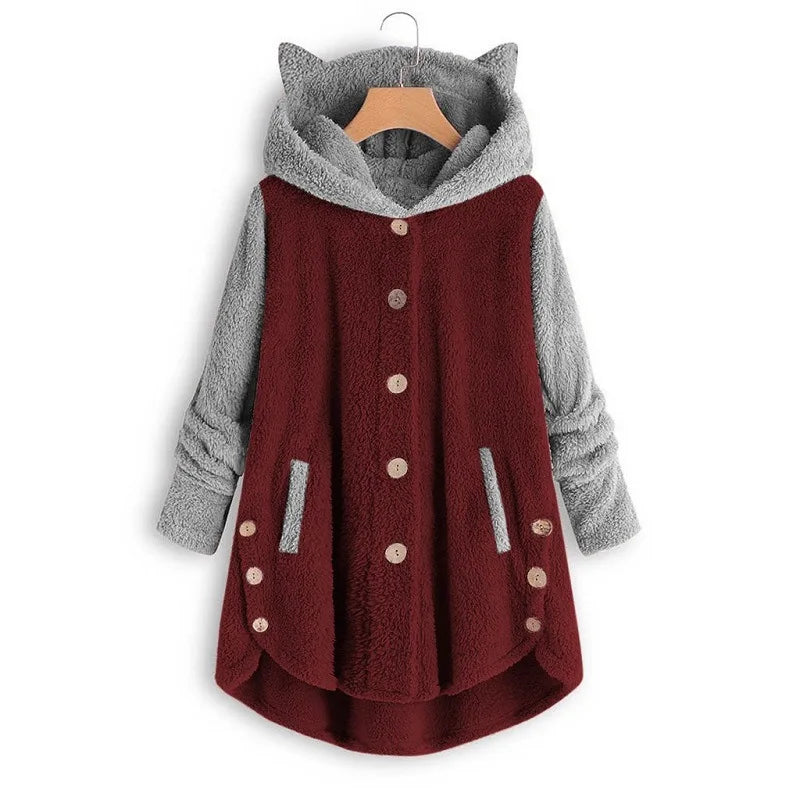 Jersey con capucha Thori de mujer con motivo de gato