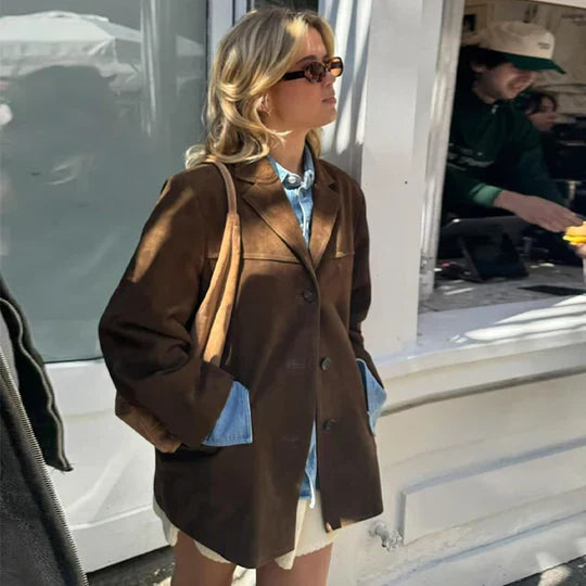 Tanja | chaqueta retro|marrón para mujer